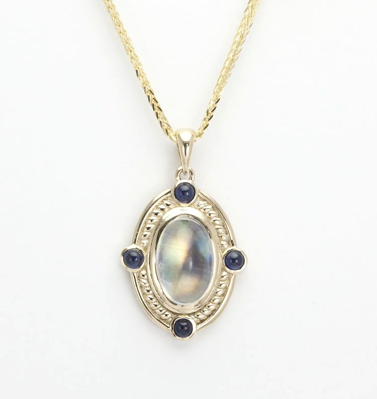 Rainbow Moonstone Pendant by Paula Dawkins