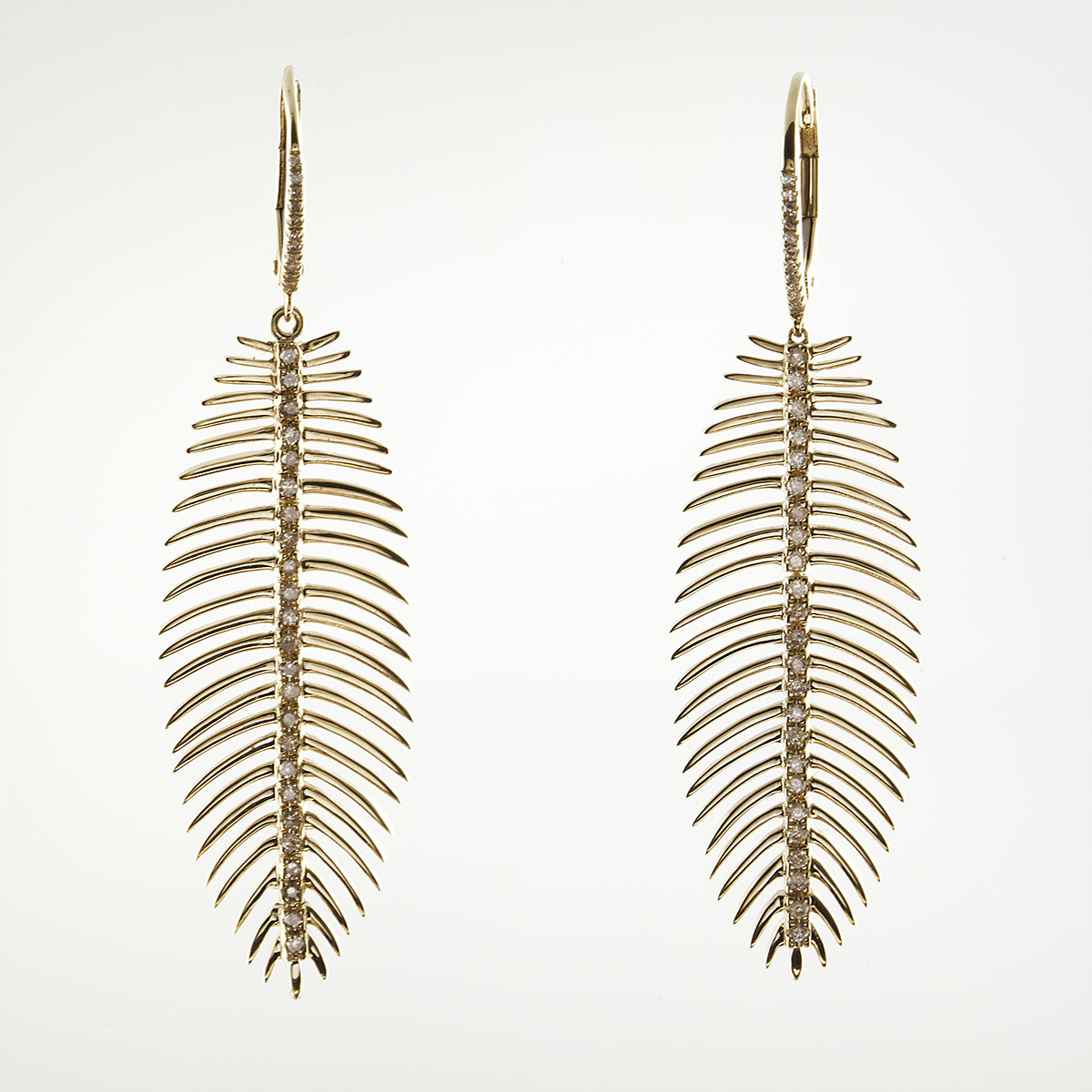Gold Fish Bone Earrings