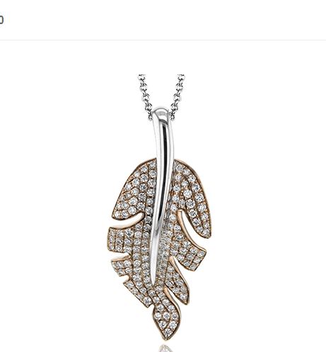 18k Diamond Leaf Pendant by Simon G